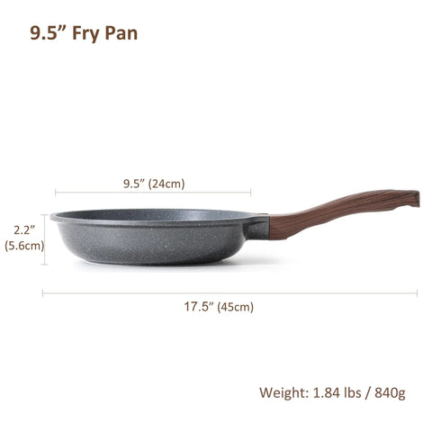 Kickin Nonstick Frying Pan With Swiss Granite Coating For Effortless Omelets And Everyday Cooking PFOA Free Stone Cookware