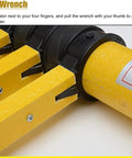 Close-up of retractable mechanism on Badass Telescoping Ladder Heavy Duty Fiberglass Extension for secure height adjustment.