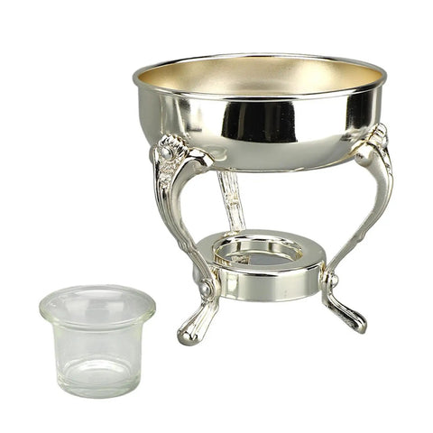 Glass Teapot With Warmer 50 Oz Vintage Espresso Kettle Heats Up Coffee Pot With Handle Heat Resistant Turkish Coffee Pitcher Teapot For Your Home Office Cafe Vibe Silver showing silver warmer and glass cup