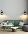 Two Pack Plug In Wall Sconces With Swing Arm Lamps And Dimmable Switch Farmhouse Industrial Vintage Lighting For Bedroom Reading And Living Areas Dope Look Cozy Vibe Black Finish installed in living room