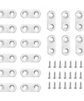 20 Pack Stainless Steel Straight Brackets With Screws Flat Plate Repair Brackets for Furniture Woodwork 3.6x1.6 cm Silver Finish