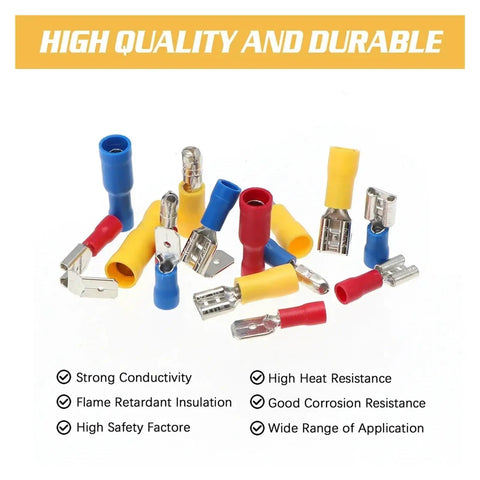 Top Notch 236 Pc Insulated Wire Electrical Connectors Assortment Kit With Butt Spade Ring Terminals And Fast Disconnect Crimp Tools For Pro DIY Wiring Jobs, assorted insulated crimp connectors