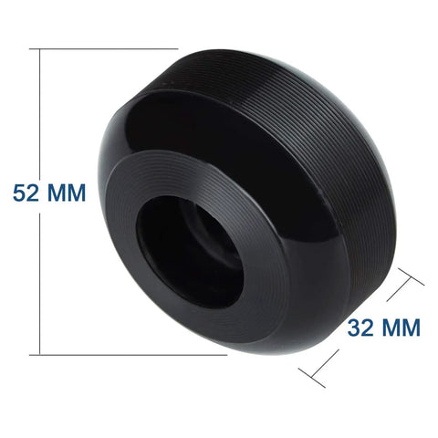 Side view of 52mm 95A Skateboard Wheels Set Of 4 With Free 608 Bearings And Spacers Black Durable PU Wheels For Tricks, dimensions 52x32mm