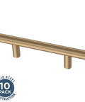 Champagne Bronze Cabinet Handles 3 Inch Hole Center Modern Pulls For Drawers And Cabinets 10 Pack Durable Solid Bar Hardware