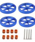 4 Pack Anodized Aluminum Hand Twist Leveling Nuts Plus Eight Silicone Heatbed Columns Solid M4 Threads Sixty Millimeter Diameter Mounts.