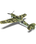 Messerschmitt Bf109E3 E4 Plastic Model Kit Set for Historic Warbirds Hobbyists and Collectors, top view in camo livery.