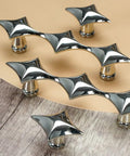 Spruce Up Your Day To Day Kitchen Cabinets Or Lazy Sunday Bathroom Vanities With These Clean Star Design Drawer Pulls In Crisp Silver Finishing That Brings Major Vibes Home, modern star pattern silver drawer handles.