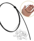 Premium Nichrome Heating Element For Heat Sealing Machines Silver Replacement Strip with black wire and silver connectors.