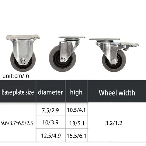Heavy Duty Workbench Casters Roll Slick And Dead Quiet Floor Saver Rubber Treads Built Tough With 360 Swivel Locking Brakes For Shop Carts Heavy Gear