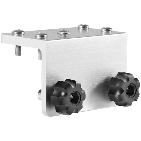 90 Degree Boat Track Mount Bracket For Versatrack, Cannon, Lund, Scotty, Ranger And More Aluminum Pre Drilled Gunnel Track Mount For Rod Holders And Marine Accessories. Aluminum 90-degree boat track bracket with black knobs