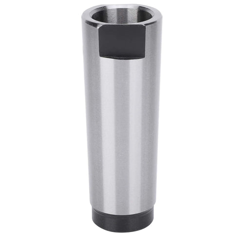 MT4–MT3 Morse taper drill sleeve reducing adapter, high-speed steel, silver cylindrical tool with black caps