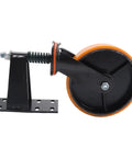 8 Inch Heavy Duty Gate Caster Wheel Crushes 800 Pounds Without Breaking A Sweat with black and orange design.