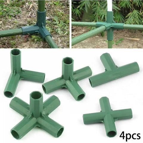 Built Tough Heavy Duty 4 Pack Plastic Greenhouse Frame Connectors For 16mm Tubes DIY Plant Support Bracket Kit For Garden Trellis Climbing Vines And Outdoor Awnings Easy Quick Connect Fittings For Strong Flexible Frames