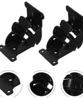Beefy Iron Folding Table Hinges Two Pack For Cabinets And Furniture Hidden Corner Connectors With Black Finish close-up view