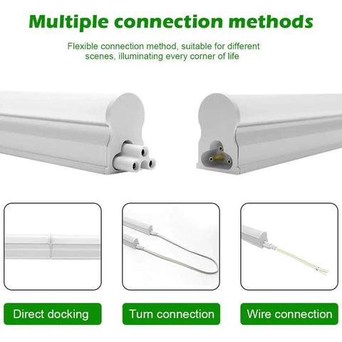 Detail of connection methods for Brighten Your Workshop With A 4 Pack 14W LED T5 Integrated Fixtures 3ft Daylight White 6000-6500K Linkable Shop Light