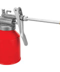 Performance Tool 1530 8.5 oz hand pump oiler can with red metal body and brass-tipped 3 in. spout