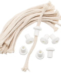 Durable Ceramic Oil Lamp Holder Kit With 10 Holders And 20 Cotton Braided Replacement Wicks, 2 Cm Holders And 16 Cm Wicks shown