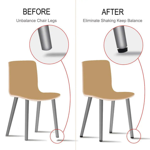 Comparison of chair stability before and after using Adjustable Leveling Feet M6 Thread 16mm Height 10 Pack Floor Protectors