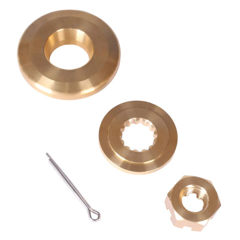 All In One Boat Propeller Hardware Kit For Evinrude Johnson 60HP To 130HP And Mercury Engines Includes Thrust Bushing Spacer Nut Keeper And Cotter Pin For Fast Easy Secure Prop Setup