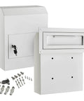 Door Drop Box With Secure Locking For After-Hours Drops Of Keys, Checks And Documents, Through The Door Mail Slot, White Finish