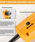Three Eighths Inch Right Angle Drill 3.8 Amp Corded Power Drill With Variable Speed 0 To 1400 RPM Forward And Reverse Switch