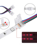 4 Pin 10mm LED Strip Connector Kit With 90 Degree Angled Jumpers and solderless L Shape Plug connecting 5050 2835 RGB lights