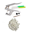 Handheld Plastic Snap Pliers Kit For Quick No Sew Fasteners Includes 100 White Plastic Snaps Size 20 22 24 T5 Dies Awl And Punch