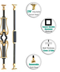 Badass Aluminum Balusters And Stair Spindles With Floor Face Mount Brackets and Gold Swivel Head Detail 10 Pack