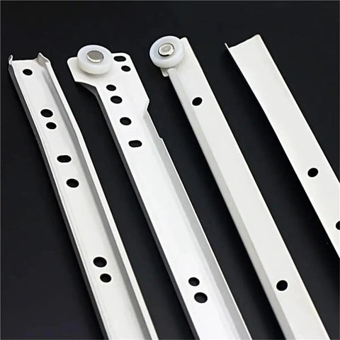 Built Tough Heavy Duty Drawer Slides With Ball Bearing Rails, 16 inch, metal rails close-up