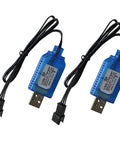 2 Pack 7.4V USB Charger Cable With SM3PIN Plug For RC Cars Planes Tanks Boats And Other Remote Control Toys Universal 7.4V Battery