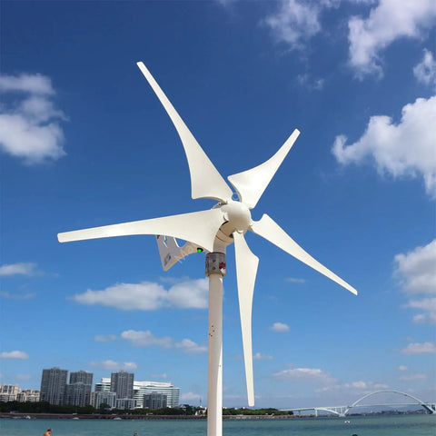 630 mm Delta Wing High Strength Carbon Fiber Wind Turbine Blade for Horizontal Turbines installed outdoors under blue sky