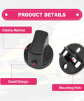 Keyless Ignition Start Button Kit With Push Turn Switch And Insert showing knob detail design and mounting hole for Mitsubishi Lancer and Outlander.