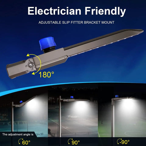 Beefy 36000 Lumen Outdoor Parking Lot Flood Light With Slip Fitter Mount 5000K Daylight LED Shoebox Style IP65 Waterproof
