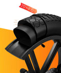 20x4.0 Tire Insert Puncture Proof Bicycle Tube Protector No Flat Bike Tire Liner Stops Flats From Thorns And Goatheads Compatible With 20x4.0 EBikes And Mountain Bikes One Pack displayed on a bike wheel showing tire detail and thickness