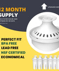 Pro Water Filter Replacement For Standard Pitchers And Dispensers NSF Certified 6 Count 1 Year Supply