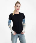 Ice Silk Arm Sleeves For Outdoor Comfort With Moisture Wicking Breathable Fabric Full Length Thumb Hole Sleeve Custom Pattern Sailing Sunset