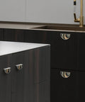 Super Stylish Two Pack Galaxy Swirl Fluid Art Gold Dust Cabinet Pulls With Killer Marble And Agate Stone Looks in kitchen