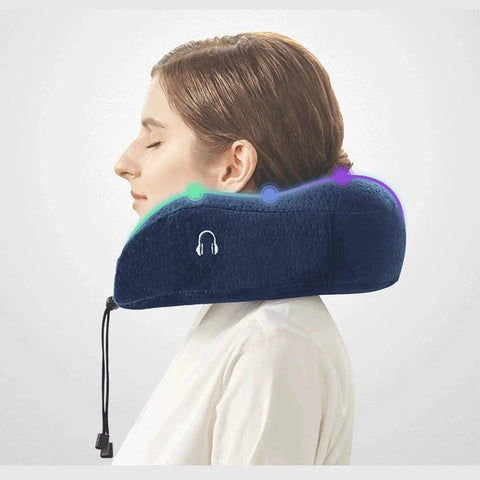 Memory Foam Travel Neck Pillow With Compact U Shaped Design, Easy To Carry Bag, Washable Cover, And Adjustable Size