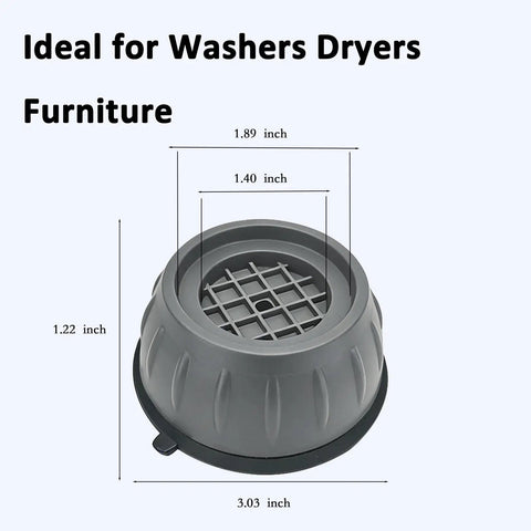 Anti Vibration Pads For Washer And Dryer Dampening Vibration And Noise Stop Washing Machine Walking During Spin Shock Absorber Stabilizer Feet With Suction Cups For Appliances Laundry Room Upgrade