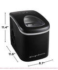 Go To Compact Countertop Ice Maker With 26 Lb Per Day Capacity, Black Finish, Large See Through Window, 105W Power, R600a Refrigerant