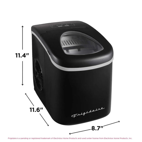 Go To Compact Countertop Ice Maker With 26 Lb Per Day Capacity, Black Finish, Large See Through Window, 105W Power, R600a Refrigerant