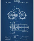 Gearhead Bicycle Gearing Blueprint Wall Art Poster 24x36 Inches Official Patent Style Print classic bicycle design on blue background