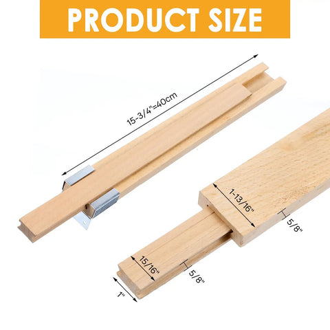 Four Pack Heavy Duty Wooden Bottom Mount Drawer Slides 16 Inch Classic Center Guide Track with Smooth Metal Glide Brackets dimensions and features