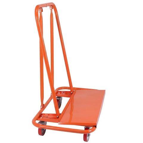 Heavy Duty Plasterboard Mobile Tool Cart With Detachable Stone Marble Handling Platform And Large Capacity For Warehouse And Factory Use Industrial Grade Steel Cart For Sheet Material And Equipment Transport viewed from side angle