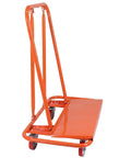 Heavy Duty Steel Drywall Cart With Detachable Large Capacity Platform, orange frame with wheels for easy material haul.