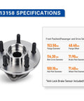 Front Wheel Hub And Bearing Assembly Direct Fit For 1999-2001 Jeep Cherokee 2000-2006 Jeep TJ And 1999-2006 Wrangler specifications