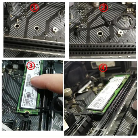 10 Piece M.2 SSD Nylon Standoff Screws Compatible With H310 B360 B365 Motherboard Including Hex Driver Tool No Hassle Setup And Rock Solid Hold Dope Quality For Effortless Computer Builds, showing installation on motherboard.