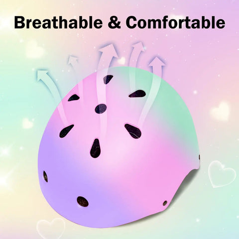 All Ages Kids Helmet For Boys And Girls Lightweight Ventilated Safety Gear With Heart Design And Airflow Arrows