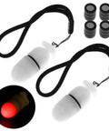 2 Pack Underwater Strobe Signal Lights for Night Dives, LED Diving Beacon Beams, with straps and additional components.