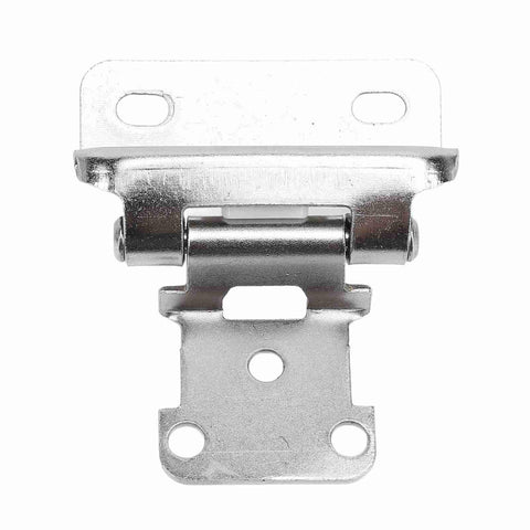 Two Pack Self Closing Cabinet Hinges Steel Semi Wrap Overlay For Kitchen Bathroom RV Boat Campervan One Half Inch Easy Install Rust Resistant Champagne Finish